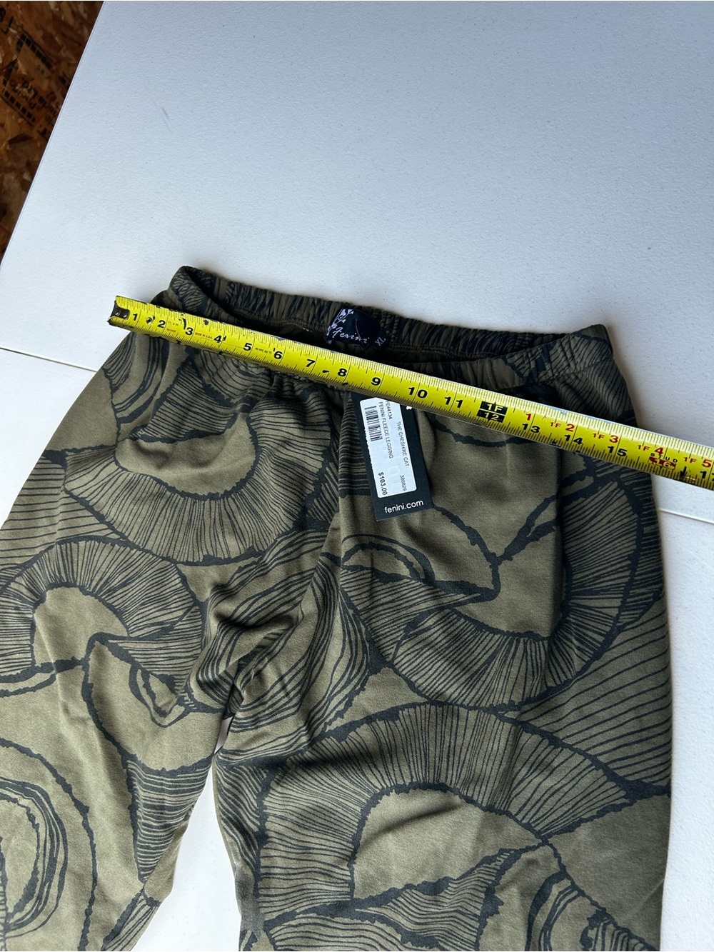 Fenini nwts. Olive Abstract Print Wide-Leg Pants - Picture 7 of 12